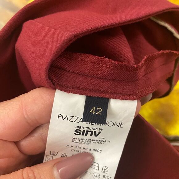 Piazza Sempione burgundy colour woman’s pants, size 42(8) - Picture 3 of 5